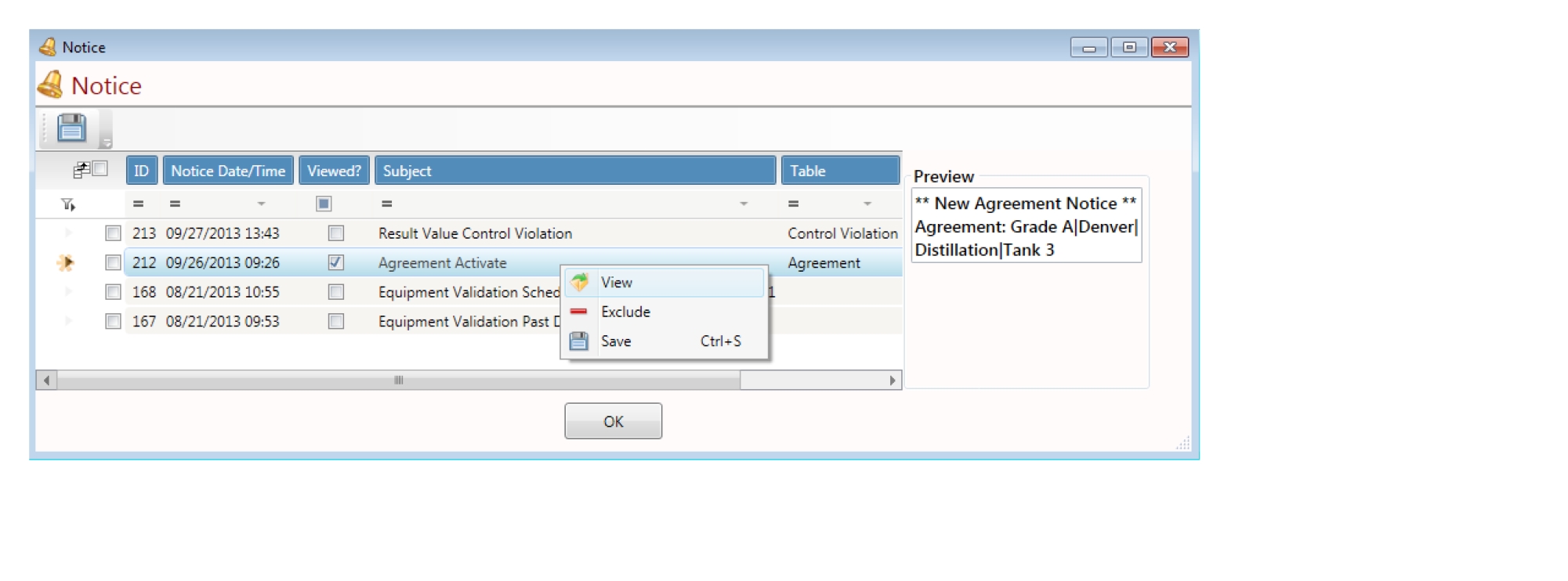 LabSoft LIMS Software Notices Screenshot