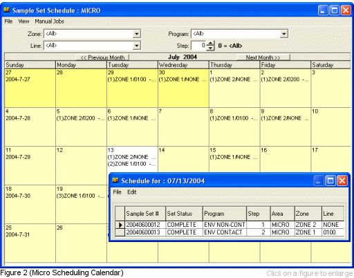 LabSoft LIMS Microbiology Scheduling Calendar