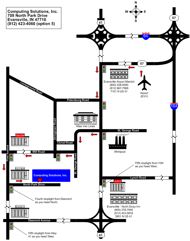Computing Solutions, Inc. Map